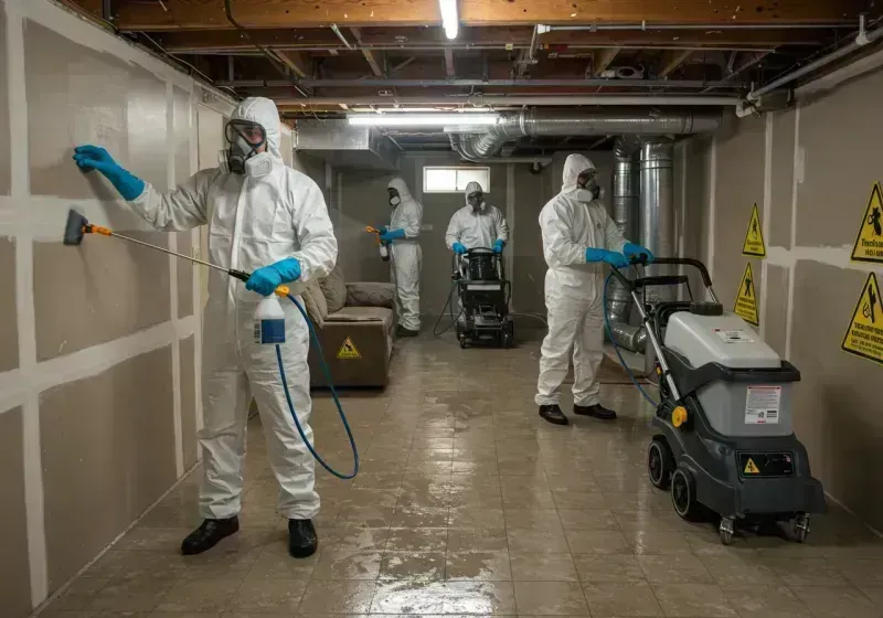 Basement Moisture Removal and Structural Drying process in Priceville, AL